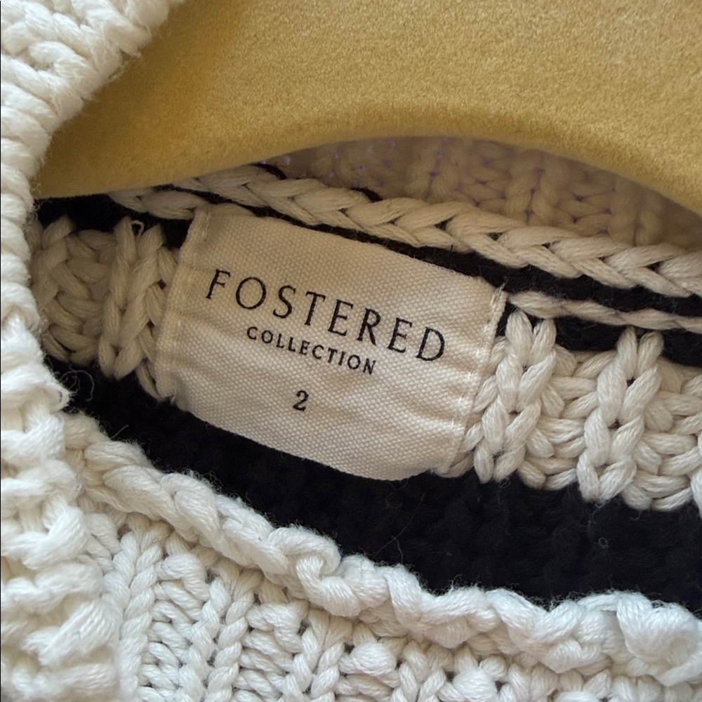 Kids Black and White Stripe Knit Sweater Crewneck - Picture 2 of 2